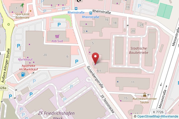 Kartenausschnitt OpenStreetMap mit externem Link zu OpenStreetMap